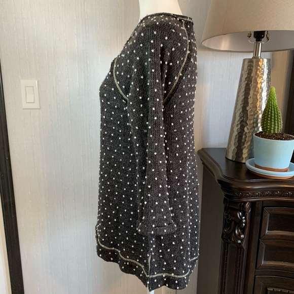 ANDREW knit polka dots sweater 3/4 bell sleeve - Picture 7 of 16